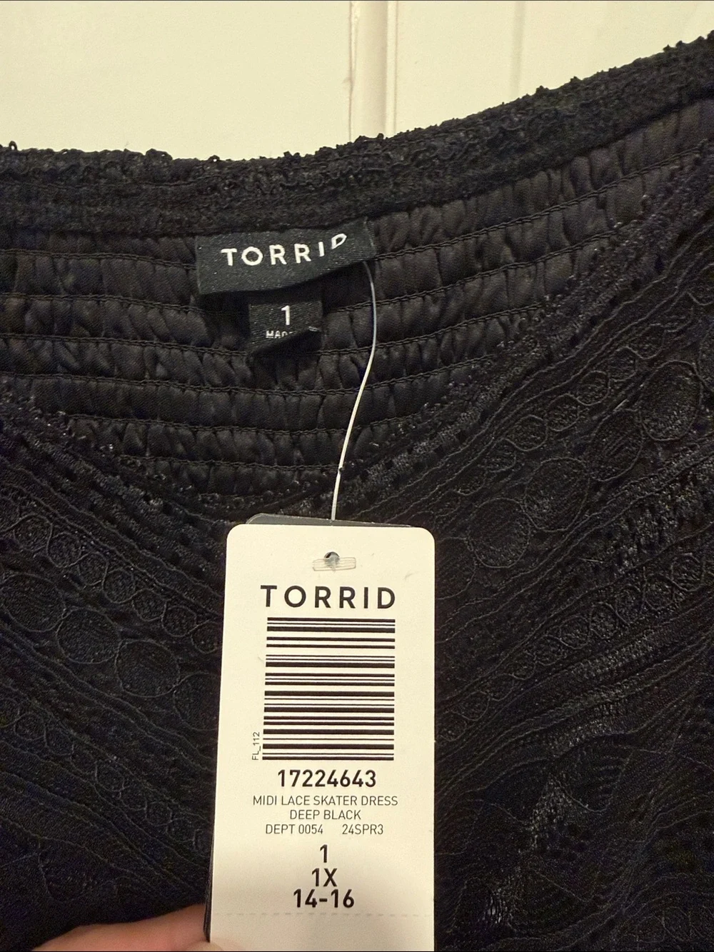 torrid NWT Black Lace Midi Slip Dress with V-Neck
